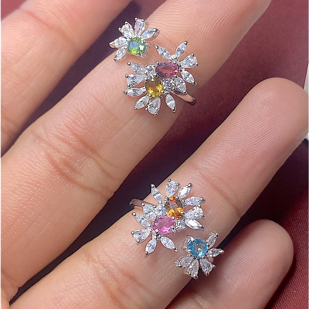 S925 designer Natural Tourmaline ring